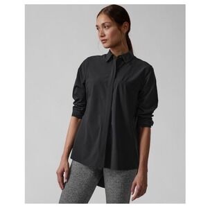 Athleta Urbanite Top 2.0 in Black Size Large Athleisure Career Comfort Versatile